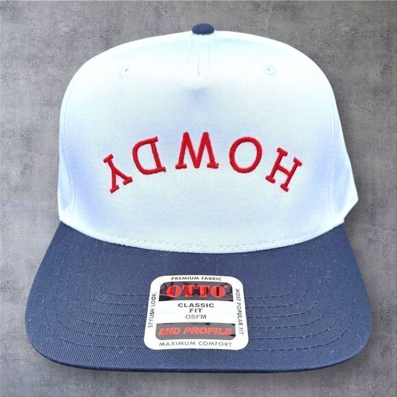 Otto Cap Howdy Snapback Trucker Hat White/Blue Unisex Adjustable - Picture 1 of 6